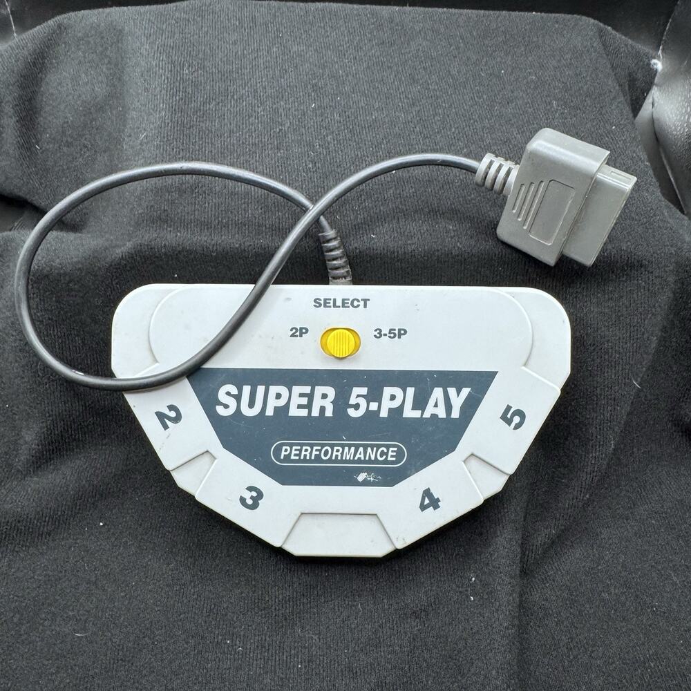 Performance Super Nintendo SNES Super 5-Play Controller Multi-Tap Adapter